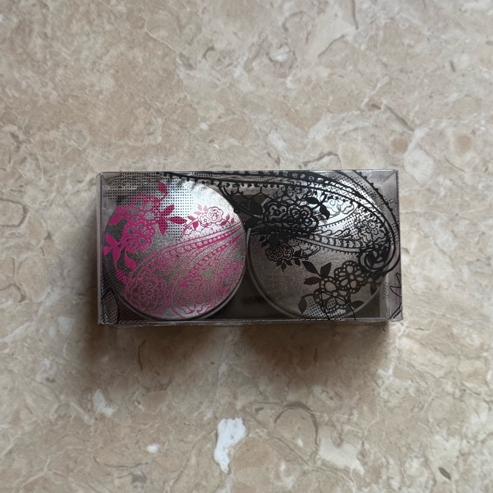 Paperchase Lip Balm Gloss 2 Pack Set Rose Pink Blackcurrent Fuchsia New in Box